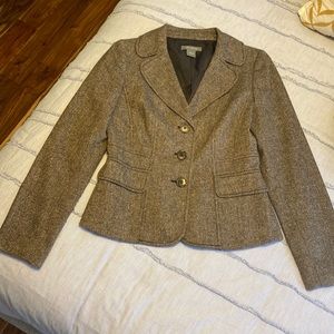 Anne Taylor Brown Tweed Blazer